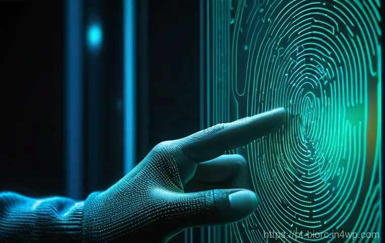 생체인식 데이터 암호화 방법 - **Prompt: Secure Biometric Authentication with Encryption**
    "A close-up of an adult's hand with ...