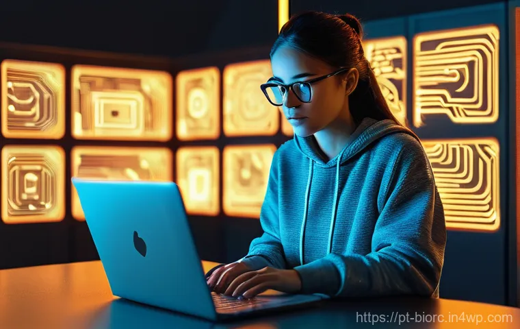 생체인식 시스템의 해킹 방지 기술 - **Prompt:** A close-up, high-tech depiction of a hand interacting with a sleek, futuristic biometric...