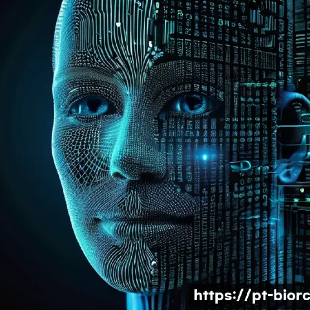 생체인식 시스템의 사용자 교육 방법 - **Prompt:** A visually striking conceptual image representing biometric data transformation and secu...