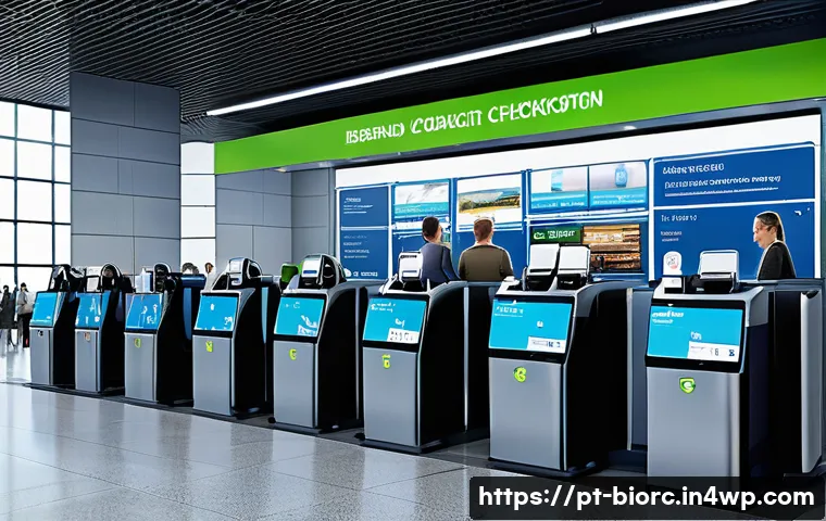 생체인식 시스템의 성공적인 도입 사례 - A modern Brazilian airport terminal scene showing diverse passengers in casual clothing moving throu...